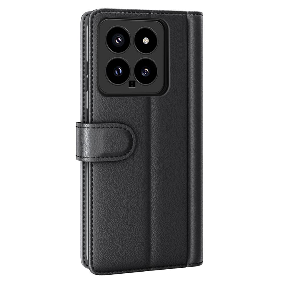 For Xiaomi 14 Case Genuine Split Leather Phone Cover with Wallet Stand