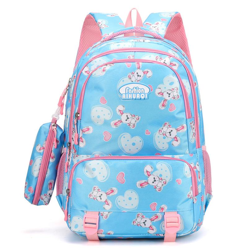 

Новый рюкзак для начальной и средней школы, простой многофункциональный набор из двух частей, рюкзак для средней школы, повседневный простой рюкзак синий