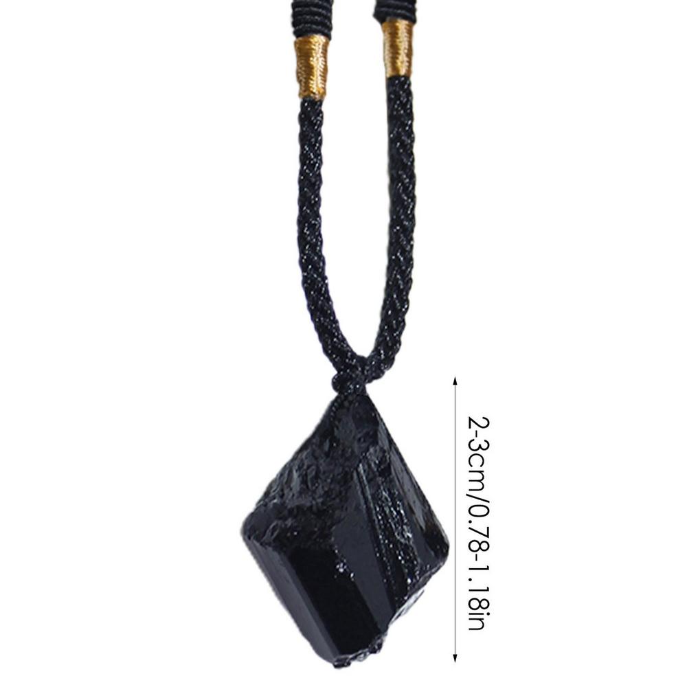 

1 шт. Черный хрустальный кулон, грубый камень, ожерелье из натурального камня, украшение из толстого черного кристалла, целебная энергия, ювелирный подарок