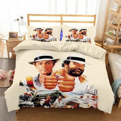 Bud Spencer Terence Hill Bettwäsche-Set 3D-Druck Geeignet für Schlafzimmer Bettbezug-Set Mit Kissenbezügen Kinder Heimtextilien