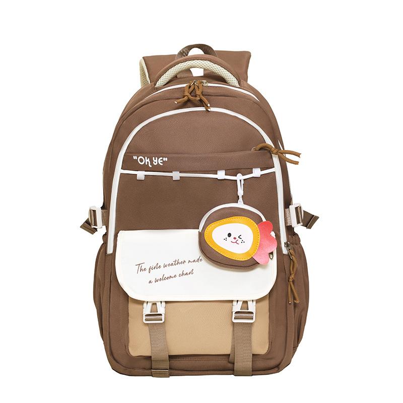 

Large-capacity Casual Backpacks, High-appearance-level Student Schoolbags, Fashionable Color-blocking College Student Commuting Backpacks хаки