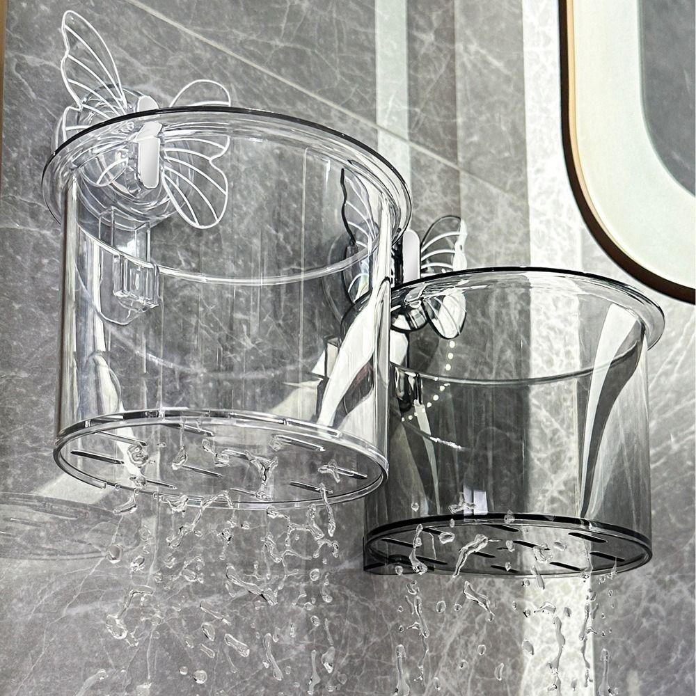 

Butterfly Shape Bathroom Storage Box Non Punching Facial Towel Rack Toilet Style 2-Grey