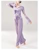Women's Gradient Ethnic Dance Costume - Long Sleeve Gauze for Classical Chinese Dance Practice and Art Exams.