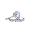 San Jie Zirconia Stackable Ring with Rhinestone-Inlaid Hollow Floral Design - European & American Fashion Engagement Jewelry