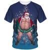 Hot Christmas Party 3D Printed T-shirt Male and Female Couple Red Short Sleeved Party Top Plus Size Loose Street Fashion Top
