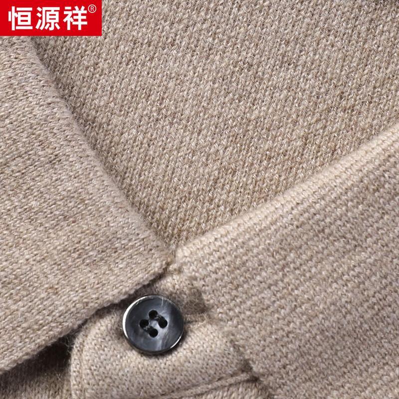 Hengyuanxiang Men's Thick Cashmere Collared Sweater