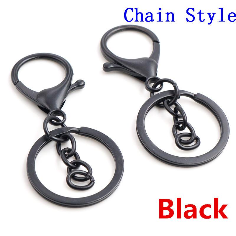 5pcs/lot 30mm Key Ring Long 70mm Popular Classic 11 Colors Plated Lobster Clasp Key Hook Chain Jewelry Making for Keychain