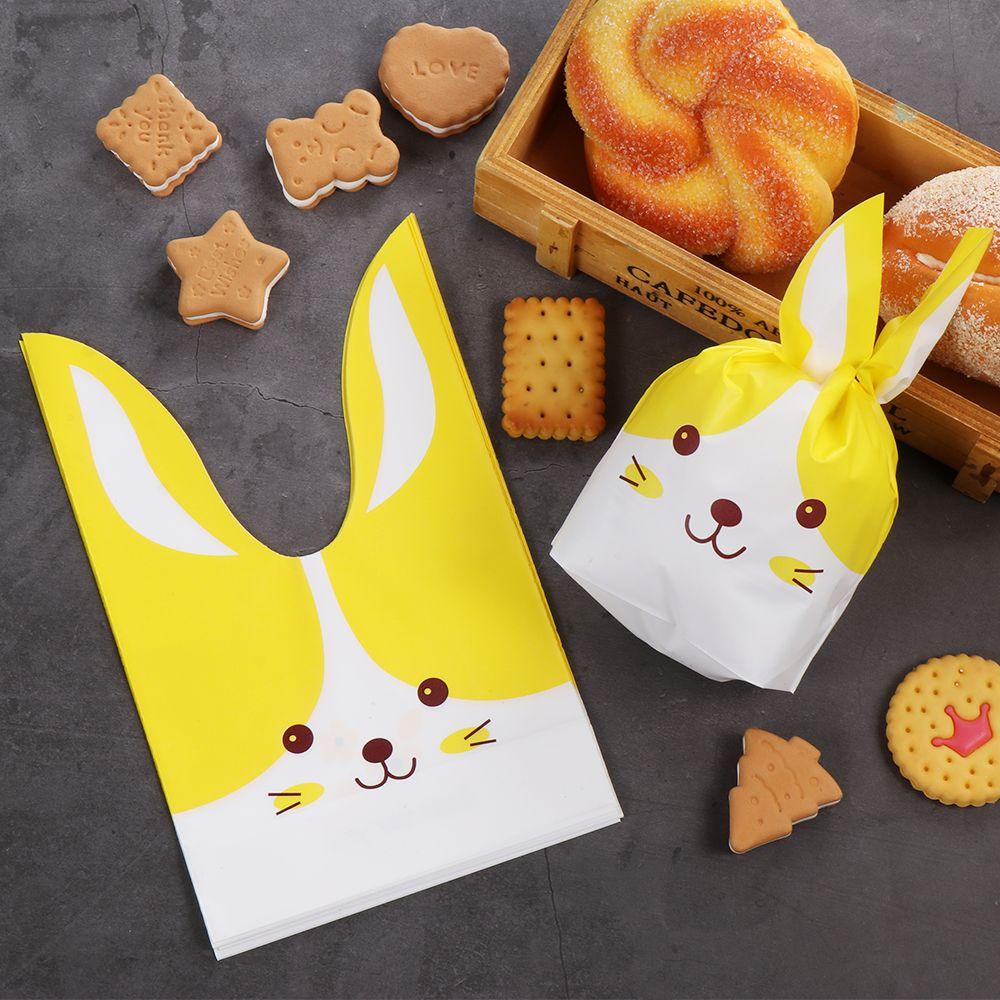 10PCS Cute Storage Pocket Party Supplies Candy Bag Biscuit Package Rabbit Cookie Bags Easter Rabbit