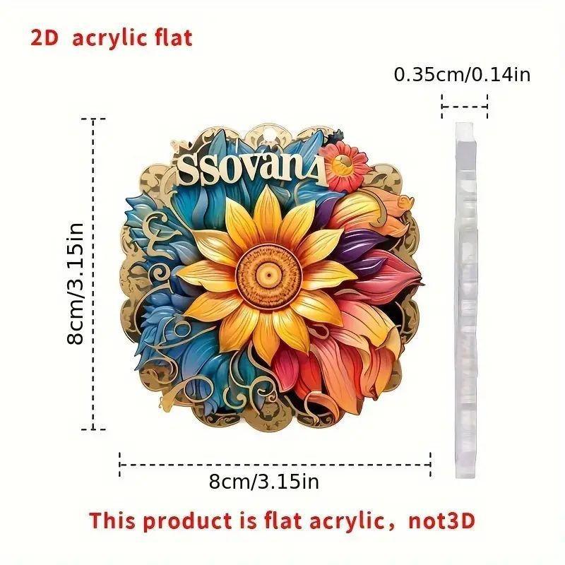 Fashionable Acrylic Sunflower Hanging Pendant For Upscale Automobile Decoration