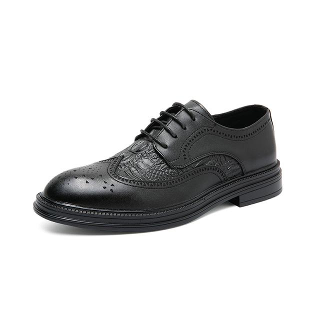 Autumn Men Dress Shoes Fashion Leather Lace -Up Men 'S Casual Shoes British Style Business Office Footwear Formal Shoes Man