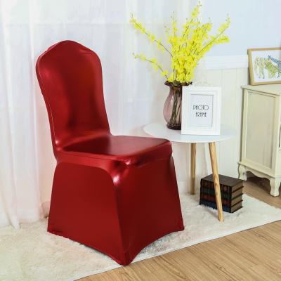 Wedding Decoration Metallic Shiny Gold Silver Spandex Chair Covers Bronze Color Fit for Birthday Party Holiday Celebration 99*43CM красный