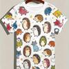 Moda Uomo T-shirt da Uomo Stampata 3D Girocollo Manica Corta Trendy Streetwear