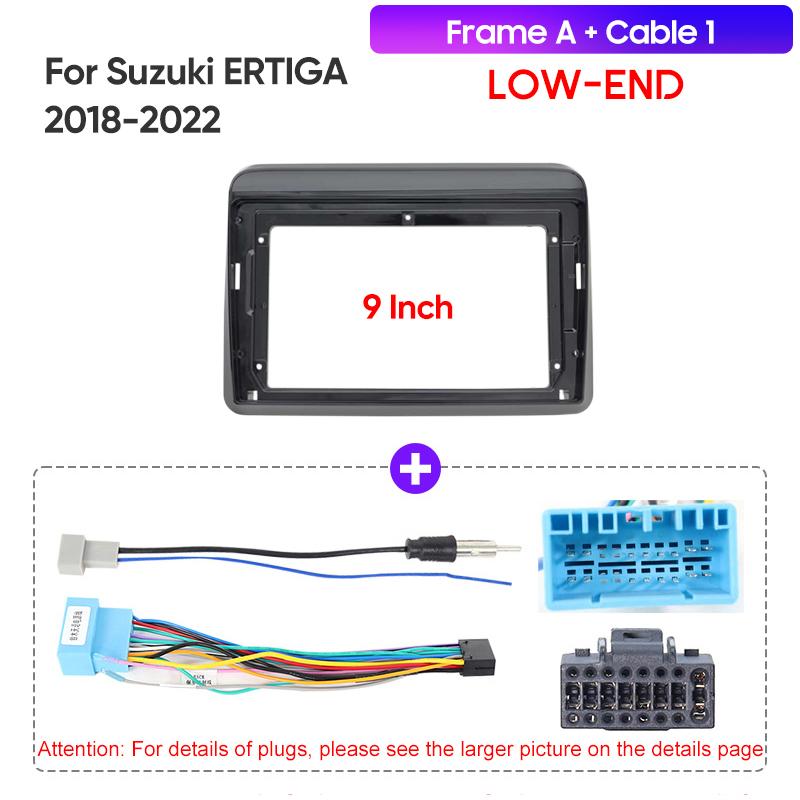 2018-2022 For Suzuki ERTIGA 9"/LHD/RHD/UV/Matt Black Car Multimedia Radio Frame Fascia Panel Dashboard Mounting Bracket Adapter