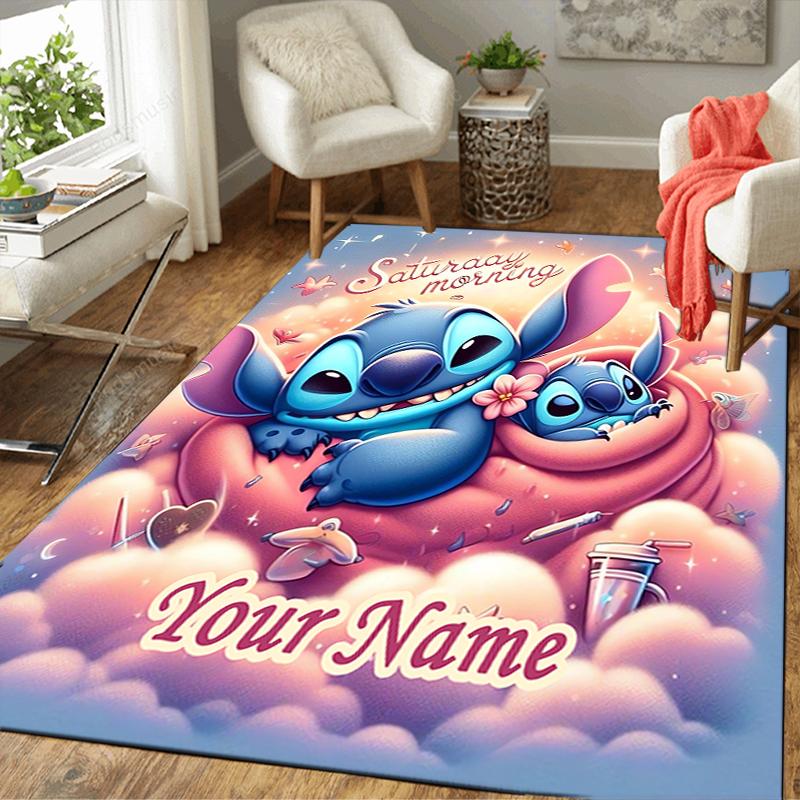 Custom 1Pc Lilo Stitch Adventure Rug Office Carpet Indoor Outdoor Entrance Doormat Nonslip Soft And Comfortable Living Room D916267
