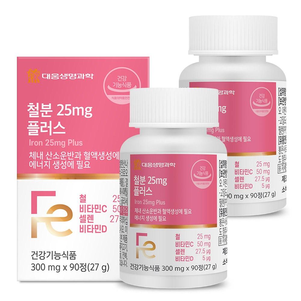 Daewoong Life Science Iron 25mg Plus 27g 90 Tablets 2 pcs