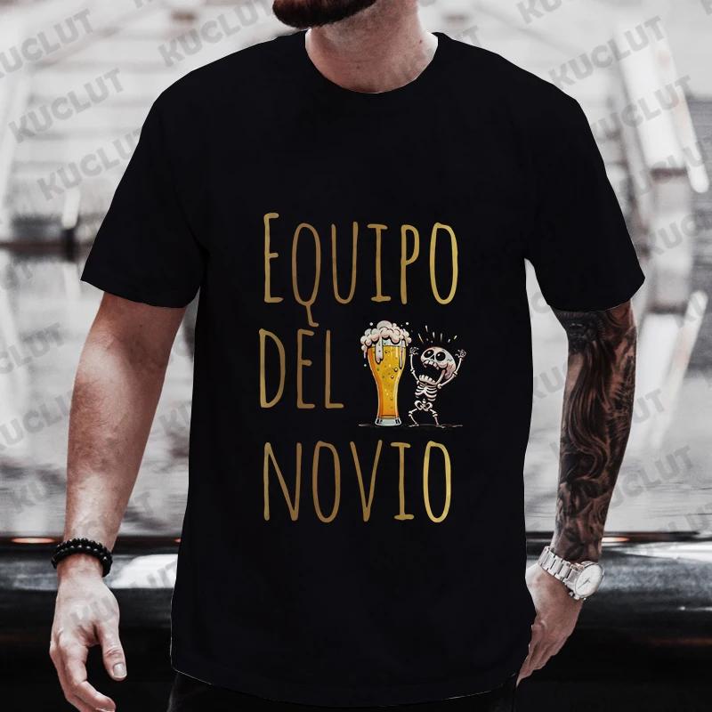 Spanish Evg Team Future Groom Man T Shirt Single Farewell Tees Wedding Top Funny Beer Bachelor Party Tshirt Father's Day Clothes