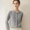 Lekasha 100% Pure Cashmere Knitted Round Neck Cardigan for Women