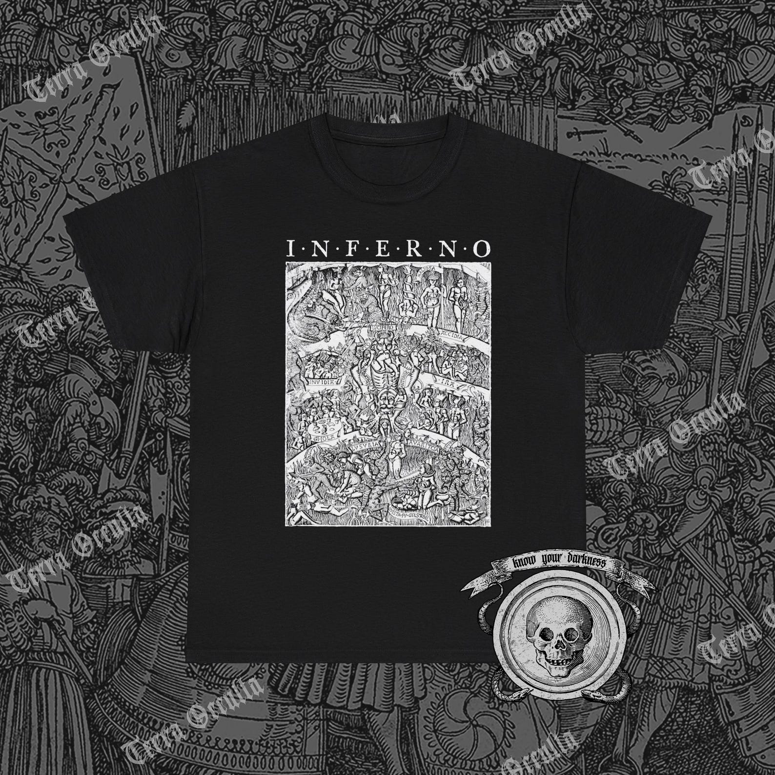 Inferno Shirt, Hell, Dante s Inferno, Medieval Woodcut S
