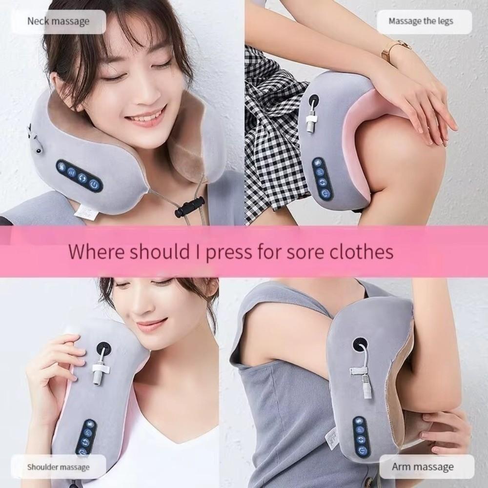 Heating Function Electric Neck Massager Vibration Massage Kneading Massage Pillow  Car Travel
