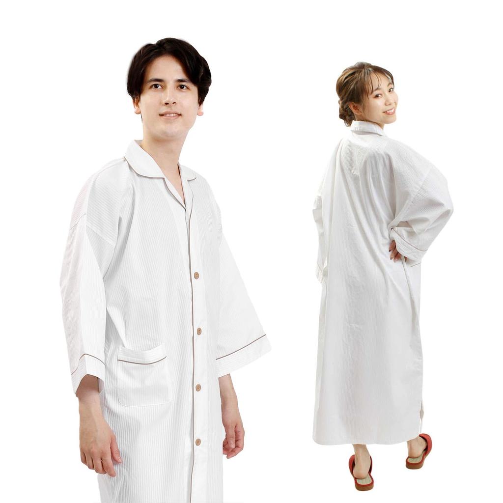 Shirt Gown Nightgown Shirt Gown Hotel Hotel Pajamas Room Wear Room Wear Business Night Luxury [Fuuka] Women's Men's (White) (F Size)