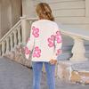 Nuevo Suéter Holgado con Jacquard de Flores para Mujer, Top de Punto de Cuello Redondo con Bloques de Color de Moda