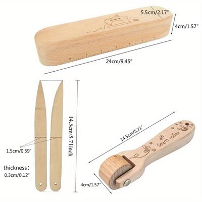 3PC/4Pcs Wood Sewing Seam Roller Tailor Clapper Seam Flattening Tool Accessories for Sewing Tailoring Ironing Patchwork Quilting