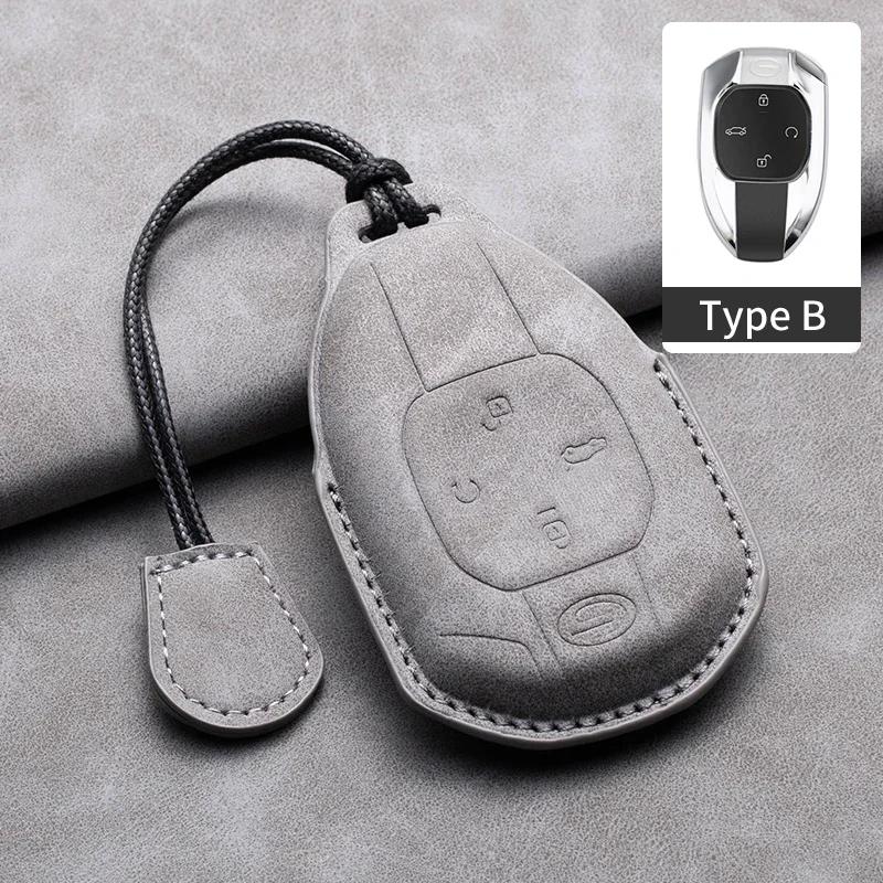 Leather Car Remote Key Case Cover for GAC Trumpchi GS4 GM8 GA3 GA6 SGS7 GA4 GS5 GS3 Legend GS8 Keychain Accessories