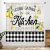 Rustic Kitchen Curtains,Retro Fork Spoon Wooden Plank Farmhouse Country Cooking Theme Funny Quotes Window Treatment for Bedroom