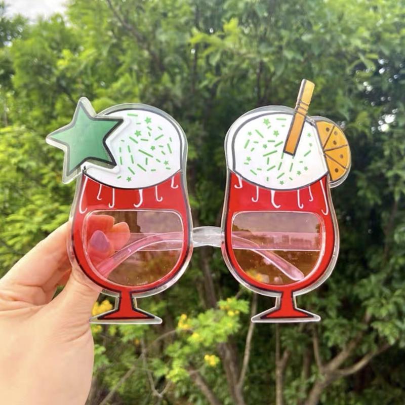 Luaus Party Sunglasses Wine Glasses Eyeglasses Funny Hawaiian Glasses Tropical Photo Prop Beach Party Supplies Decoration