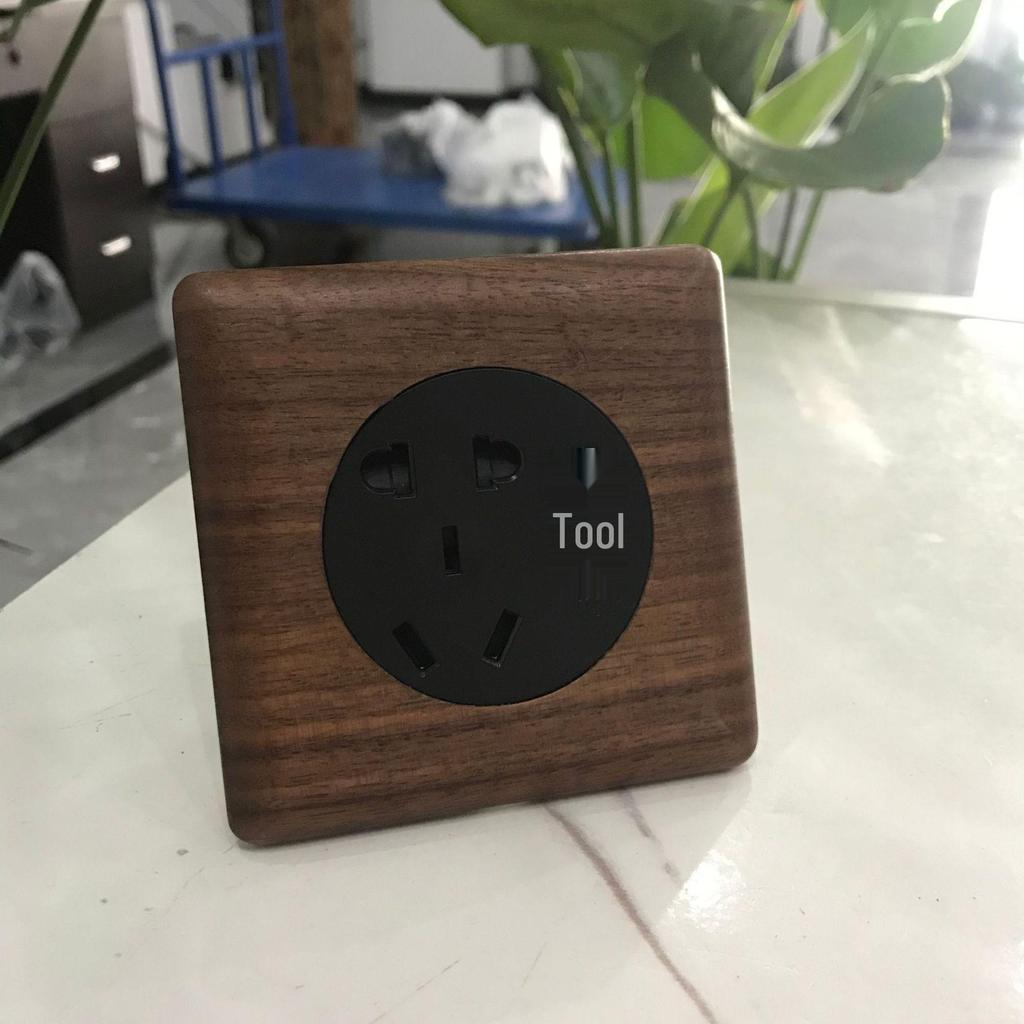 Nordic Toggle Industrial Style Solid Wood 86 Type Single/Double Gang Switch Socket