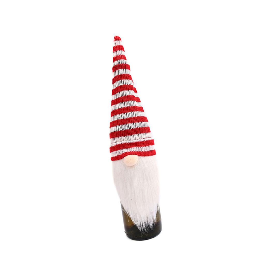 Knitted Santa Bottle Toppers User Friendly Christmas Decoration For Holiday Tabletop Decors And Family Gatherings