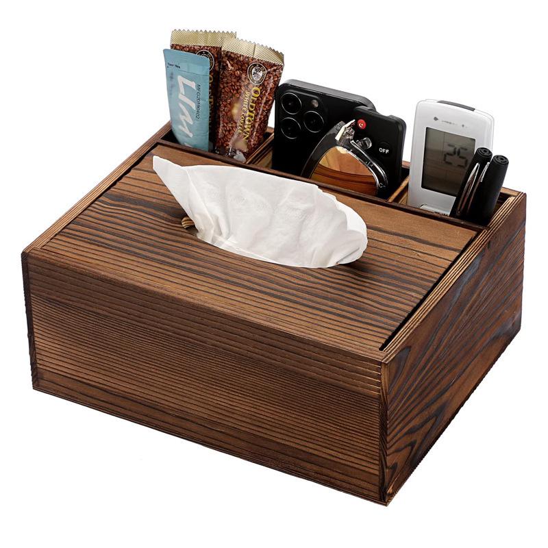 Bamboo Wood Paper Towel Box - Modern Desktop & Car Storage, Creative Bamboo Material, Suitable for Home.