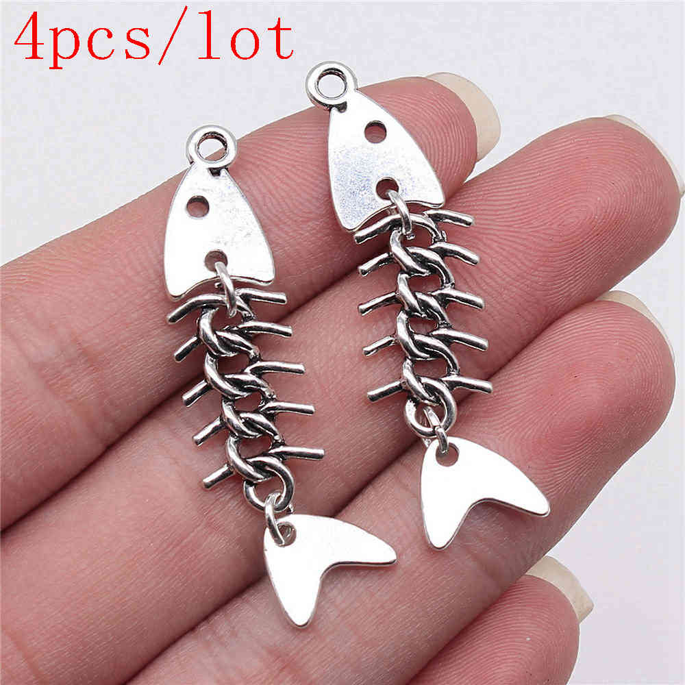 Fish Bone Charms For Jewelry Making Pendant Diy Crafts Accessories