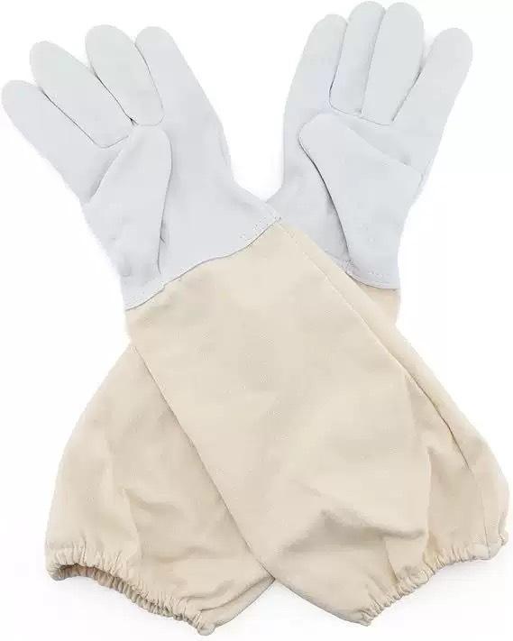 Beekeeping Protective Cotton Bee Suit - Export Quality, Lightweight One-Piece Spacesuit Canvas Gloves L