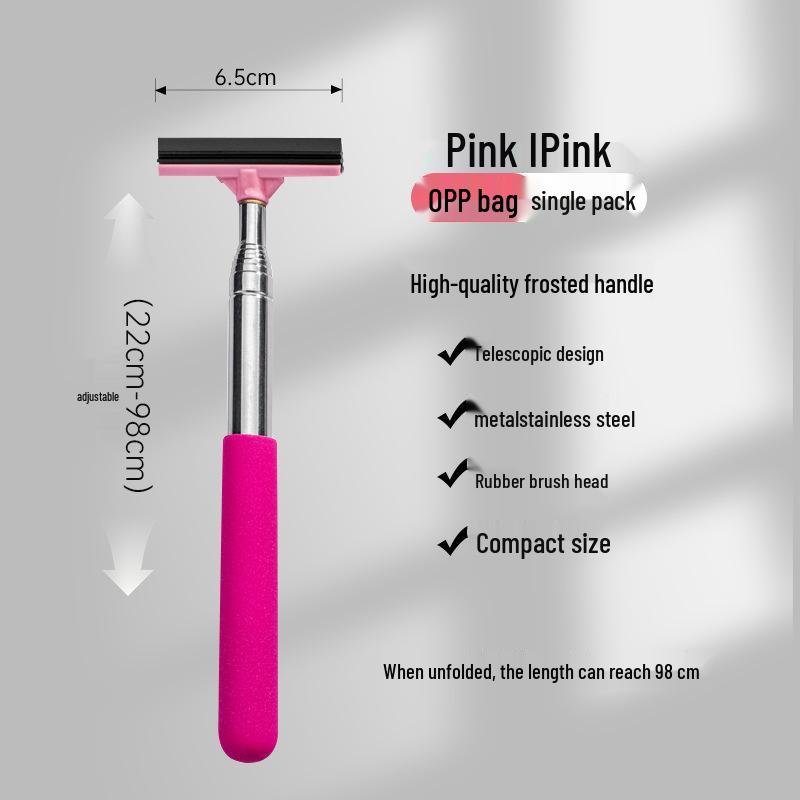 Retractable Rearview Mirror & Window Cleaning Brush/Squeegee
