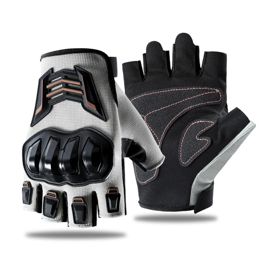 Motorrad Halb-Finger-Handschuhe Atmungsaktiv Anti-Rutsch Verschleißfest Fahrradhandschuhe Unisex Langlebig Handschutz Fingerlose Handschuhe