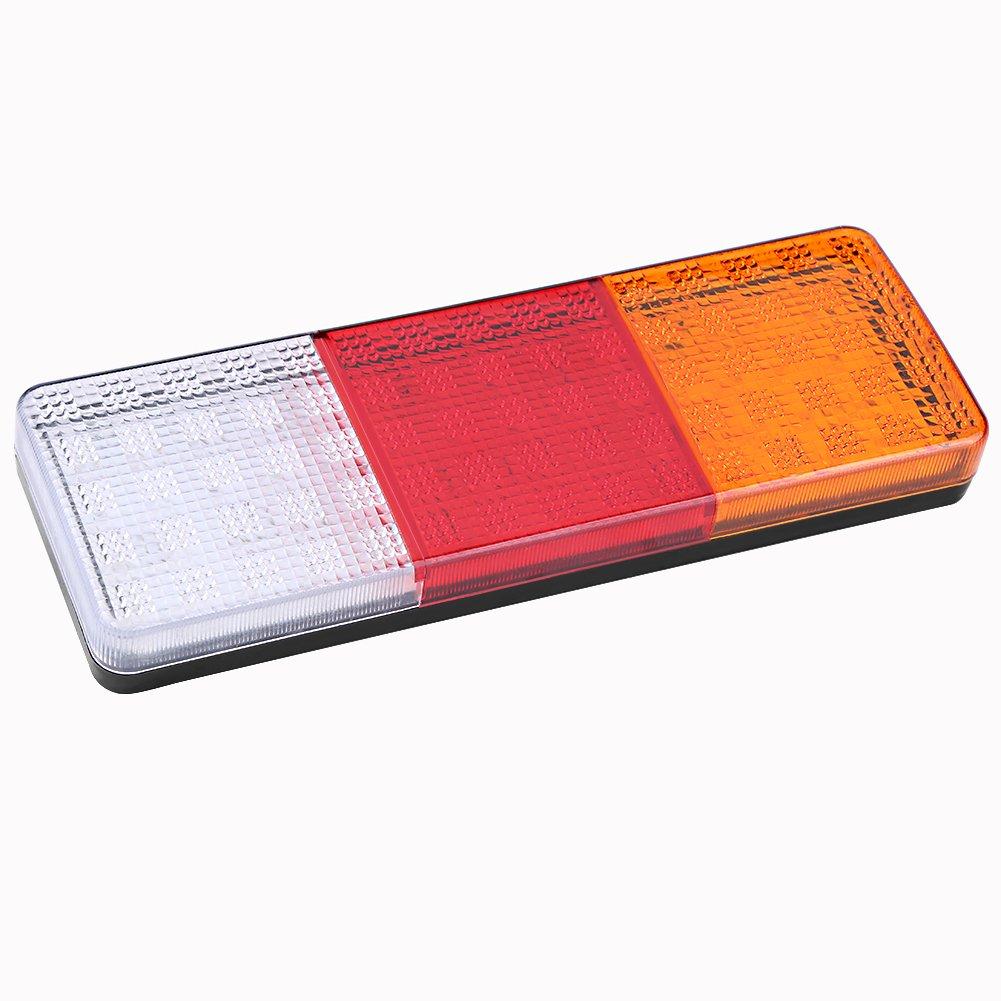 Akozon 12V Rear Tail Brake Reverse Waterproof Tail Light Indicator Lamp for Boat 2-Piece 75-LED Truck, Trailer,