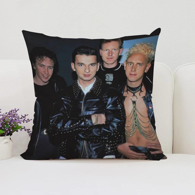 Wendbarer bedruckter Kissenbezug D-Depeche M-Mode Fan-Geschenk Zuhause Sofa Dekokissenbezug Stuhl Lendenkissen 40x40