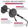 Used AIEYEZO Round Steampunk Sunglasses Circle Lennon Hippie Glasses Metal Frame 100% UV Protection Lens, Black/Gray, MM [Black/Gray] [Black/Gray]