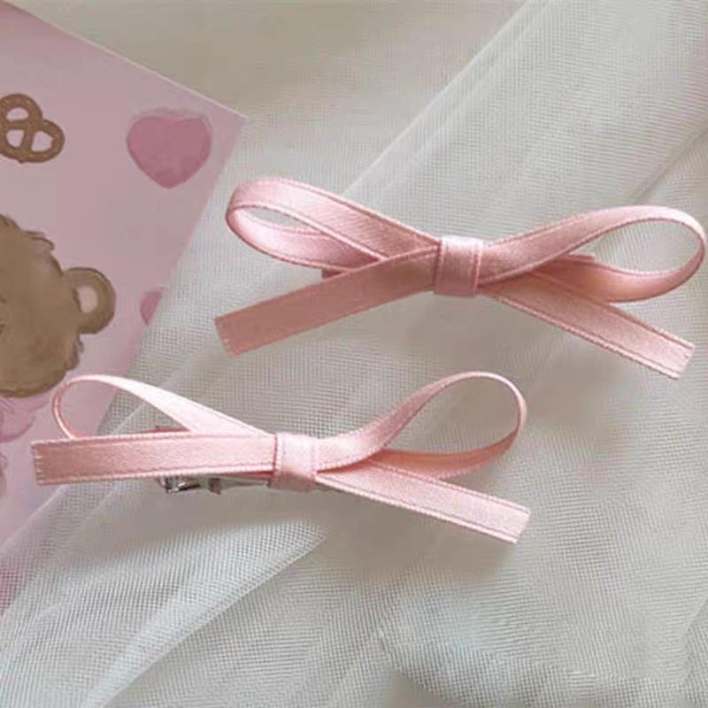 High-End Polyester Cotton Ribbon Bow Hair Clip - Sweet Ballet Style Hairpin Accessory