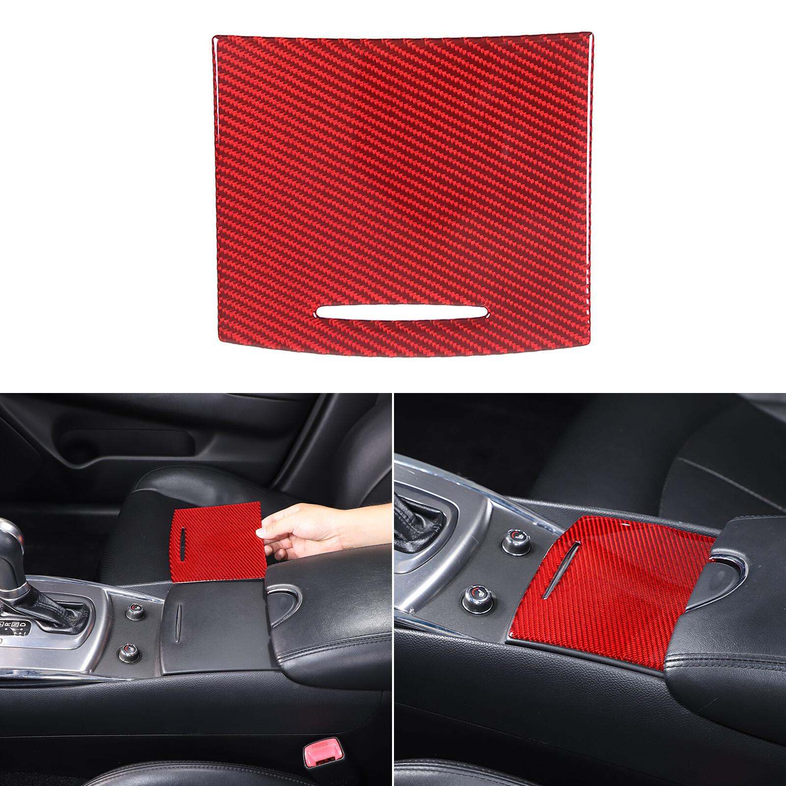Red Carbon Fiber Water Cup Holder Panel Cover Trim For Infiniti G37 2007-13