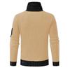 Herren Slim-fit Patchwork Strickpullover mit Schalkragen (Modell 2025)