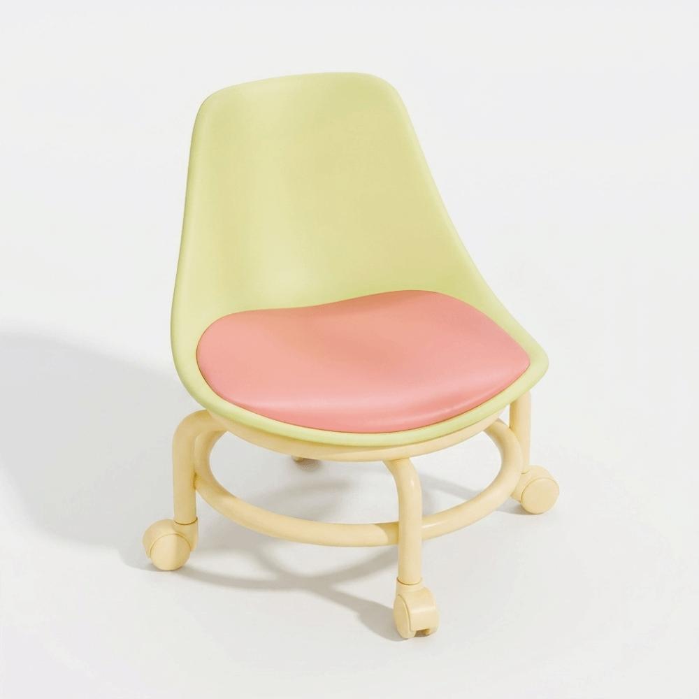 With Backrest Low Stool With Sliding Wheels Small Stool Chair Universal Wheel Small Chair Home Use