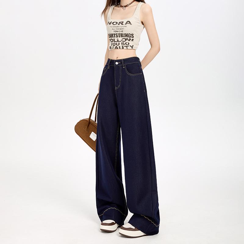 

2025 Summer/Autumn Anti-Wrinkle High-Waist Stretch Wide-Leg Jeans with YKK Zipper XL