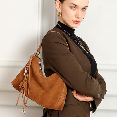 Luxury Designer Women's Bag New Suede Split Leather Shoulder Bag Women Fashi Cow Leather Crossbody Bags Female Handbag