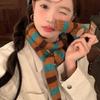 Narrow Striped Scarf Thickened Winter Shawl Fashion Cashmere Knitted Scarf  Autumn Winter