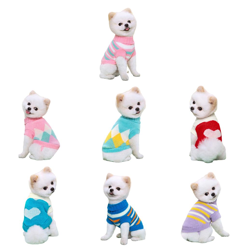 Pet Sweater for Cat Dogs Autumn Spring Pet Pullover Sweater Warm Pet Clothes for Bichon Chihuahua Small Dog Photo Outfit