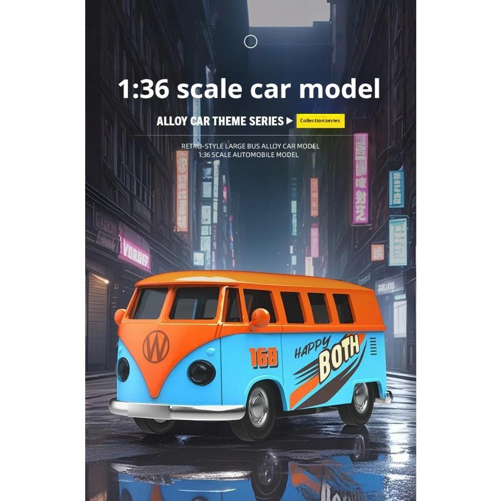 1/36 Simulations-Bus-Transporter Golfblau Legierung Druckgussmodell für Volkswagen T1 Samba Spielzeug für Kinder Sammlerstücke Geschenke