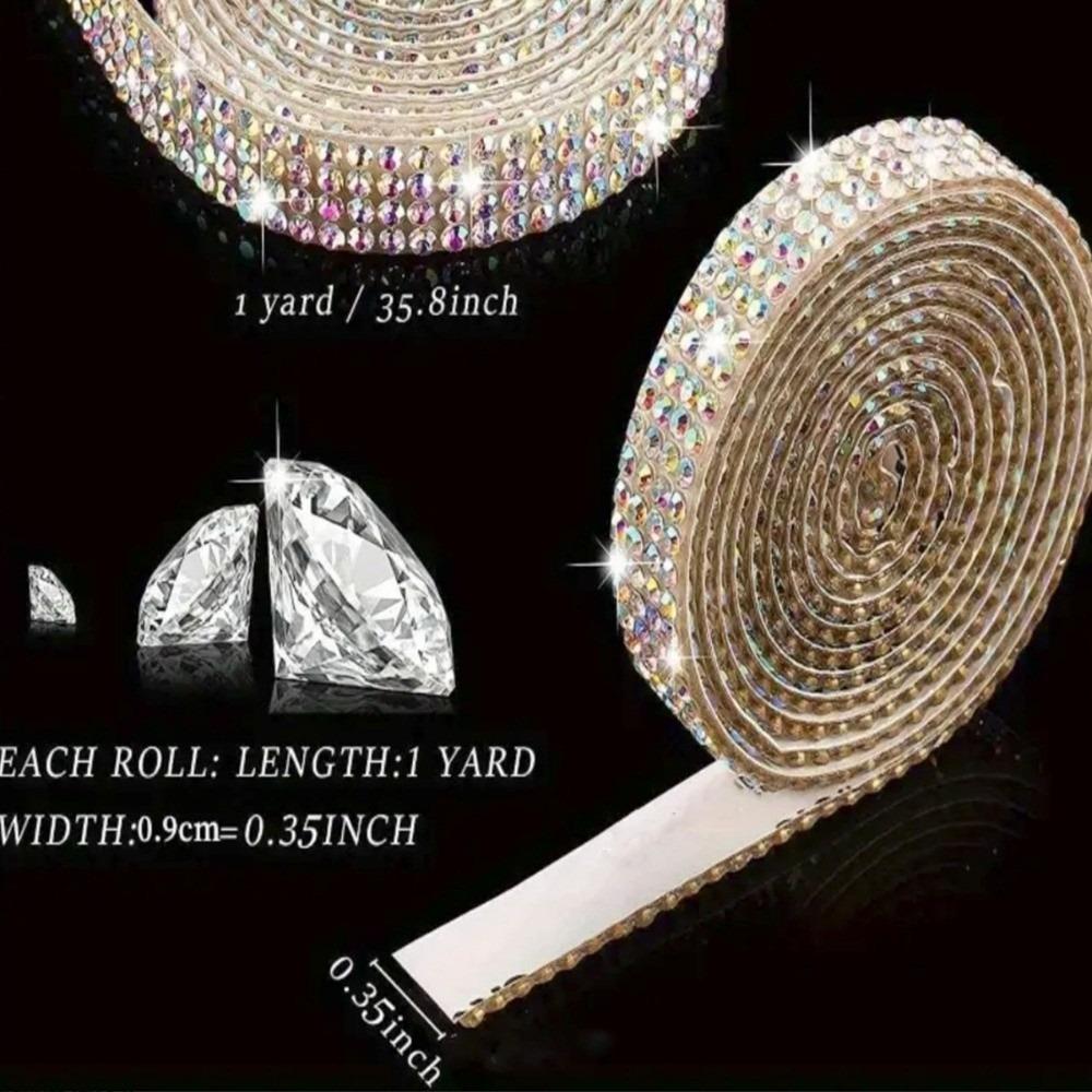 Sticky Back Self Adhesive Rhinestone Strip Shiny Crystal Rhinestone Sheet DIY Long Strip Crystal Tape Car Interior