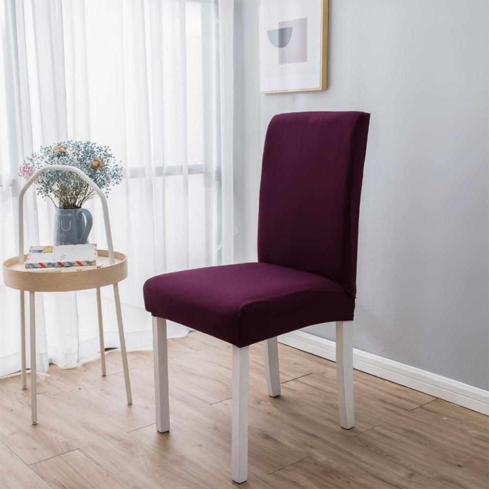 Elastic Cushion Cover Pure Color Chair Slipcover High Quality Dining Chair Cover